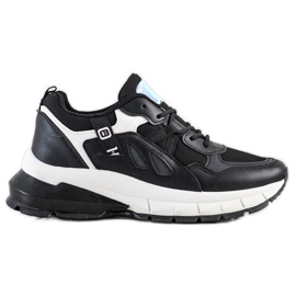 SHELOVET Tenisice na platformi s mrežom crna