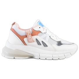 SHELOVET Tenisice na platformi s mrežom bijela