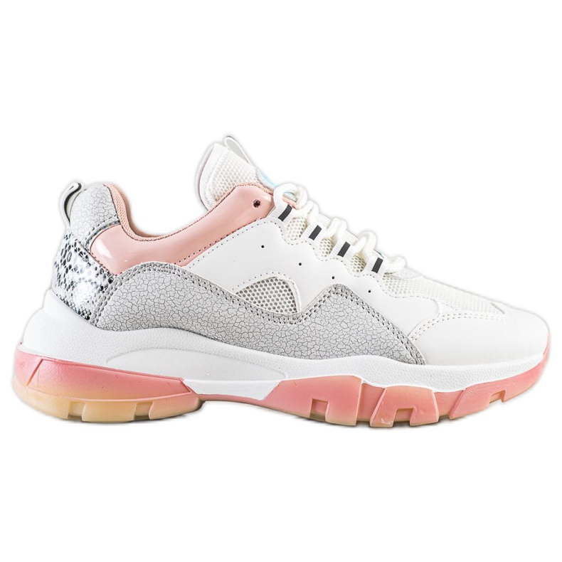 Ideal Shoes Tenisice na ružičastoj platformi bijela