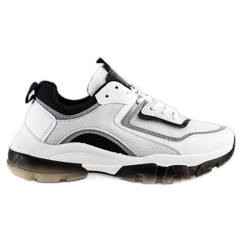Ideal Shoes Tenisice sa umetkom sa sjajem bijela