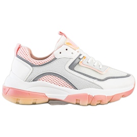 Ideal Shoes Tenisice sa umetkom sa sjajem bijela