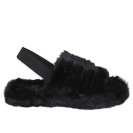 Crne ženske papuče s elastičnom trakom X8130 Crna