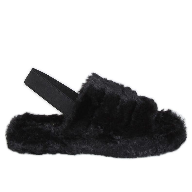 Crne ženske papuče s elastičnom trakom X8130 Crna crno