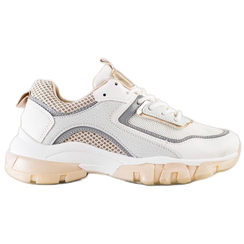 Ideal Shoes Tenisice sa umetkom sa sjajem bijela raznobojna