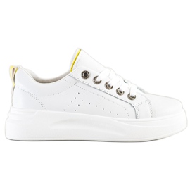 SHELOVET Modne tenisice na platformi bijela