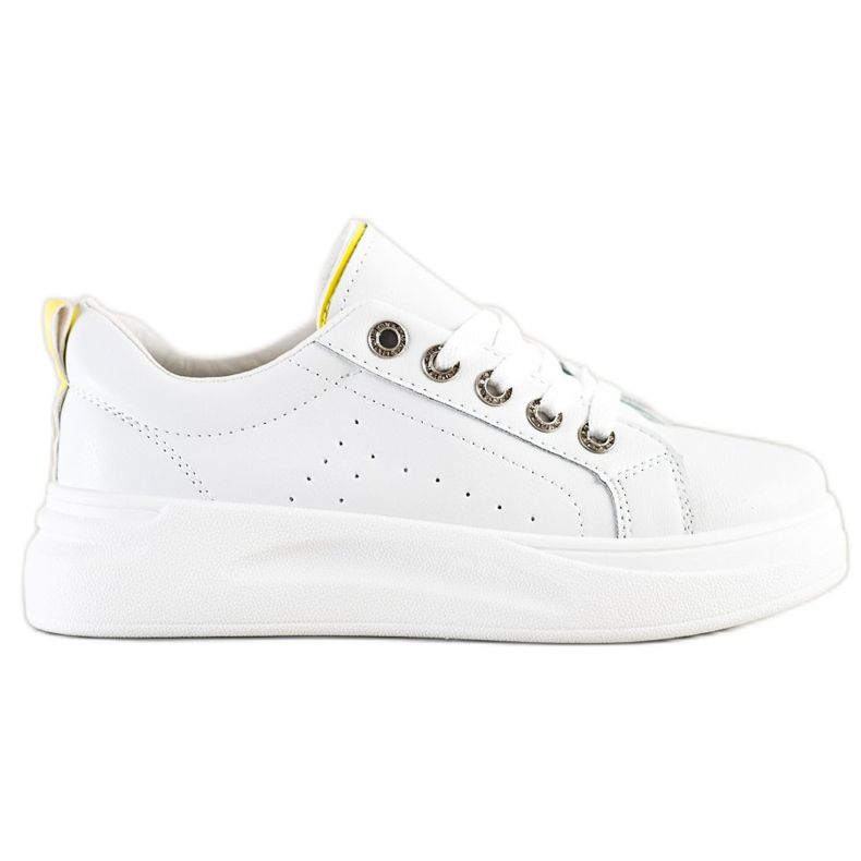 SHELOVET Modne tenisice na platformi bijela