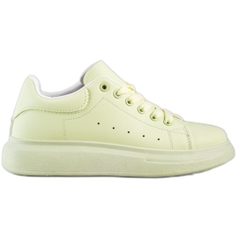 SHELOVET Zelene tenisice na platformi zelena