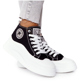 Ženske visoke tenisice na platformi Black Nice Girl bijela crna