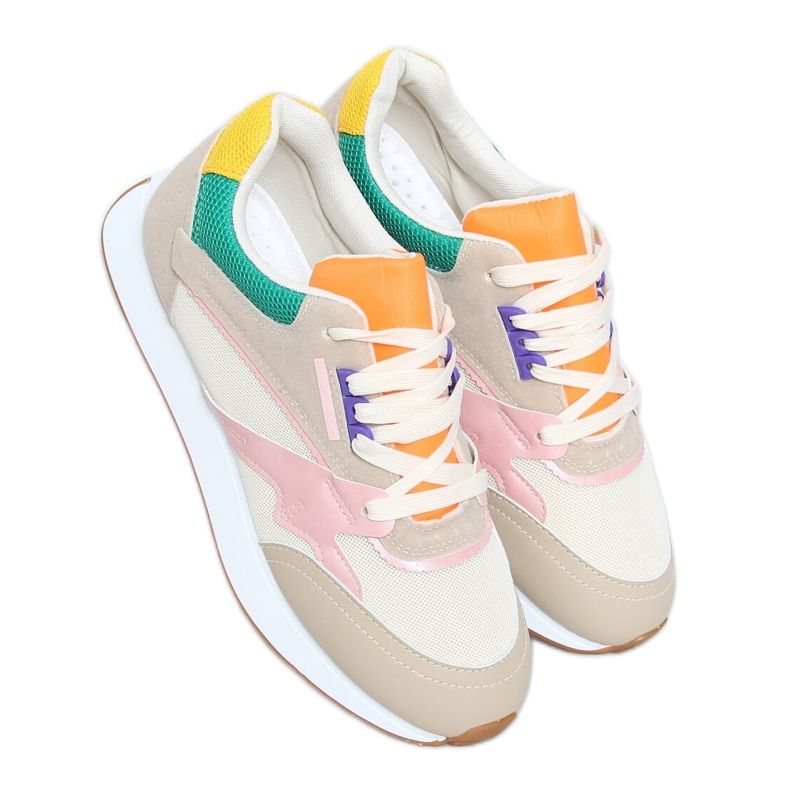 Višebojne ženske sportske cipele NB372 Bež ružičasta zelena žuta boja