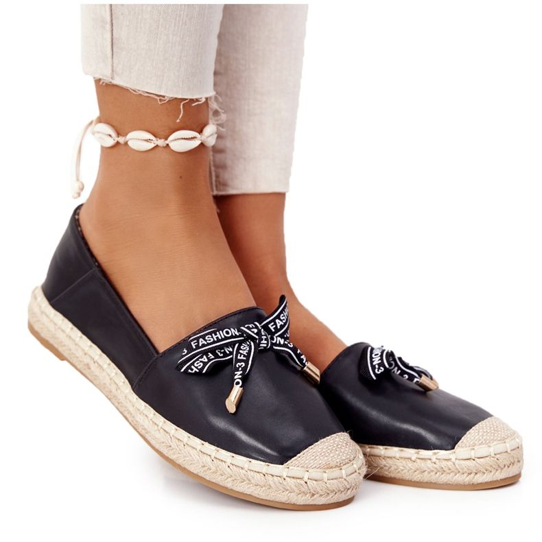 S.Barski Crne S. Barske espadrile na potplatu od slame crno