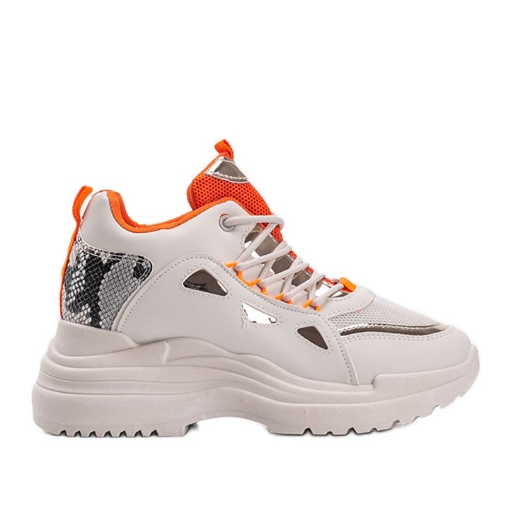 Felicijine bijele i bež tenisice sa zmijom bijela