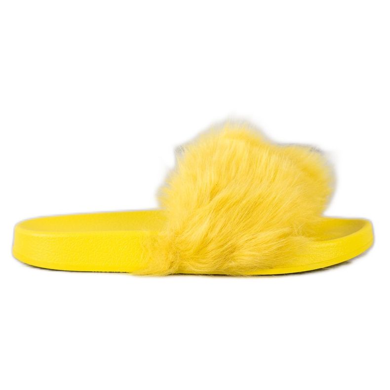 SHELOVET Gumene papuče s krznom žuta boja