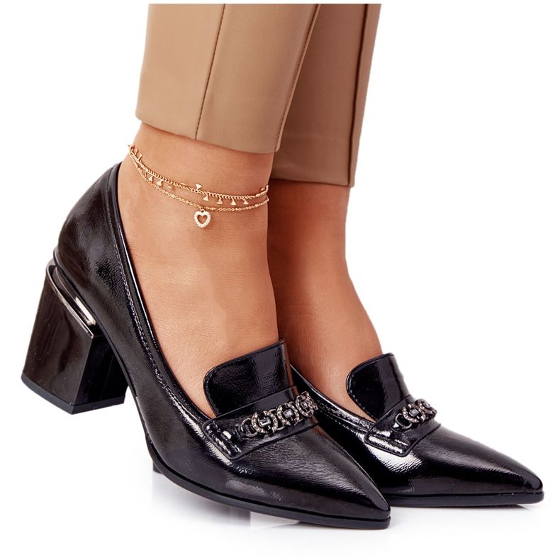 Elegantne pumpe na šipki S.Barski Premium Black crno