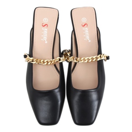 Crne papuče s lancem T399P Crne crna