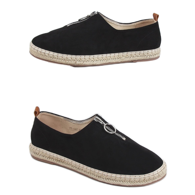 Crne ženske espadrile 77-187 Crne crno