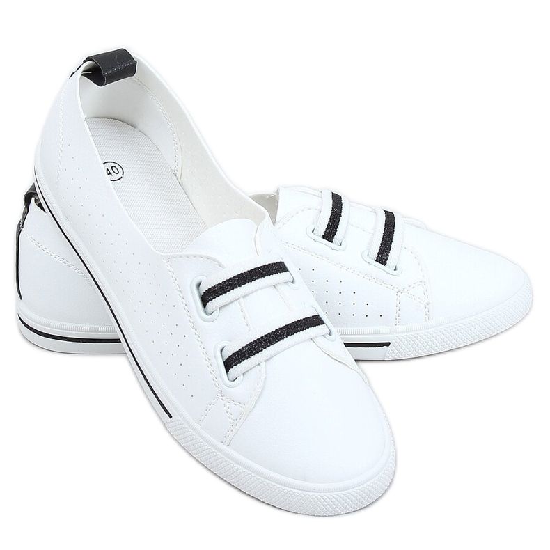 Bijele ženske tenisice 6284 Crne bijela crno