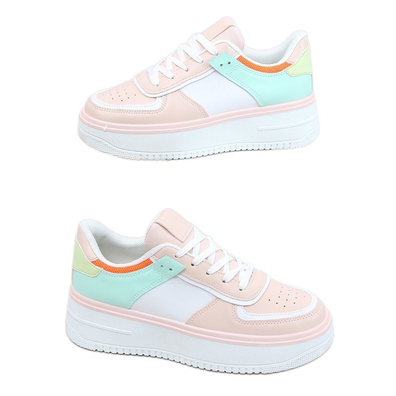 Višebojne ženske sportske cipele 205062 PINK / ZELENE ružičasta raznobojna zelena