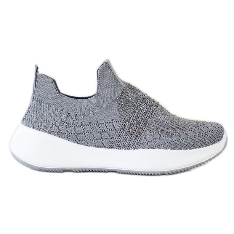 Renda Sive tenisice s kristalima siva