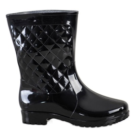 Bona Shiny Quilted Wellies crna