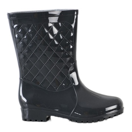 Bona Shiny Quilted Wellies crna