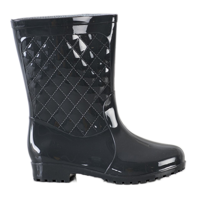 Bona Shiny Quilted Wellies crno