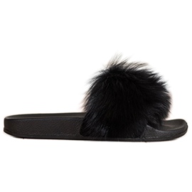 Bona Modni japanke s krznom crna