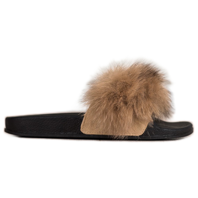 Bona Modni japanke s krznom smeđa