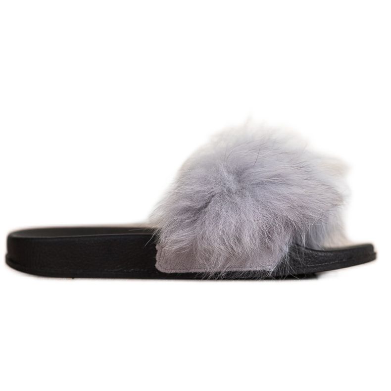 Bona Modni japanke s krznom siva