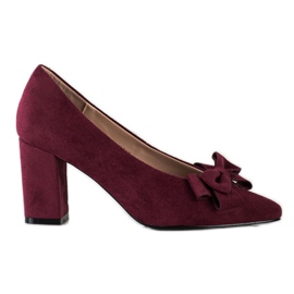 Burgundske pumpe s VINCEZA mašnom crvena višebojan