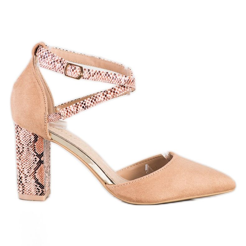 S. BARSKI Elegantne pumpe na stupu smeđa