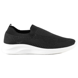 Ideal Shoes Crni sportski sliponi crna