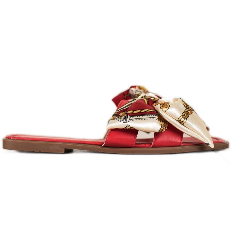 Seastar Elegantne papuče s ukrasnom mašnom crvena