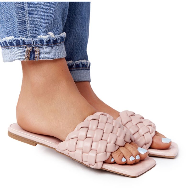 PS1 Ženske bež papuče s Cheryl pletenicama