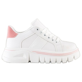 SHELOVET Bijele tenisice na platformi bijela