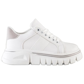 SHELOVET Bijele tenisice na platformi bijela