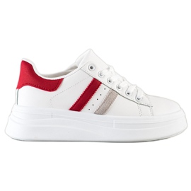 SHELOVET Tenisice s umetcima od antilopa bijela