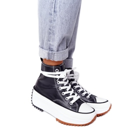 PS1 Kožne tenisice na platformi Black Coachella bijela crna