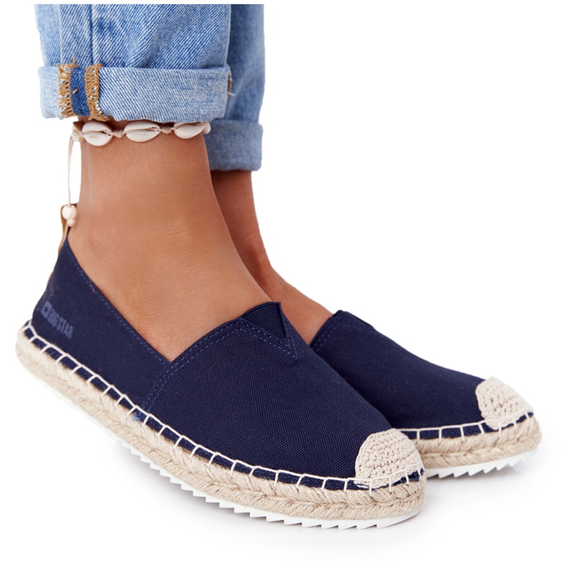Espadrile na pletenom potplatu Big Star HH274500 Mornarsko plava