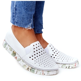 Ažurne kožne cipele Maciejka Bijela 03512B-11 višebojan