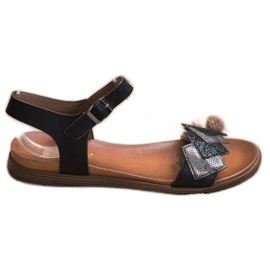 Elegantne sandale Sergio Leone crna