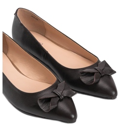 Smeđe balerinke s Lisa mašnom smeđa