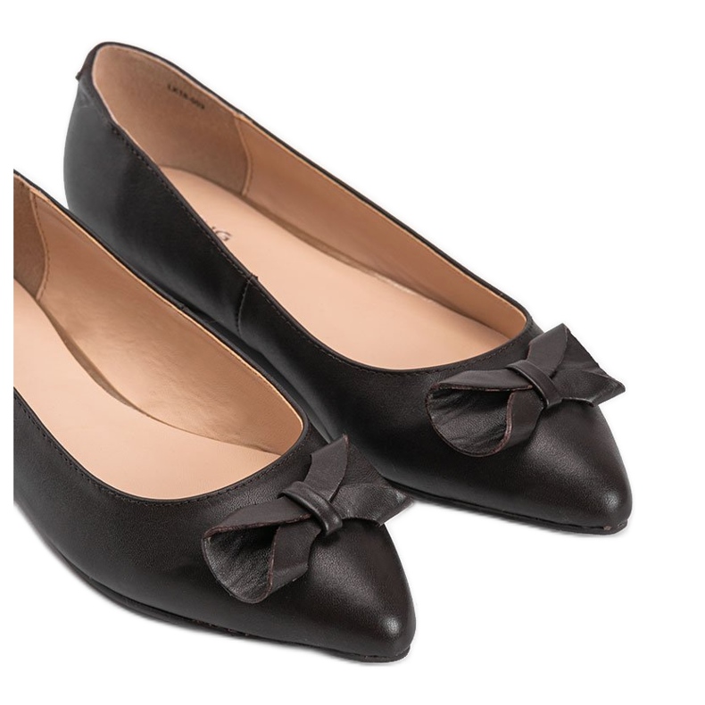 Smeđe balerinke s Lisa mašnom smeđa