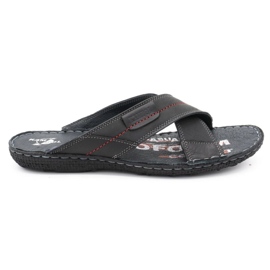 Kampol Muške kožne papuče 200 / P / 3 crne crna