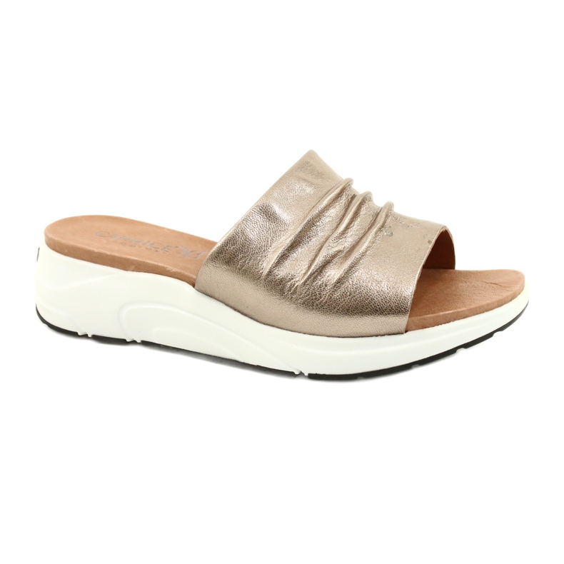 Caprice Udobne ženske papuče Taupe metalik 9-27203-26 341 smeđa zlatna