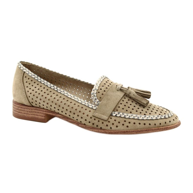 Sergio Leone ažurne antilop mokasine MK735 bež