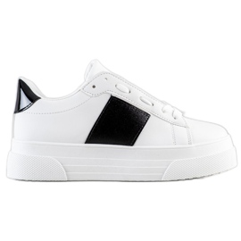 SHELOVET Tenisice s eko kožom na platformi bijela