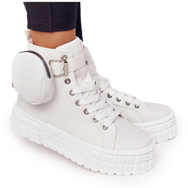 Ženske tenisice na platformi s kokicama bijele boje bijela