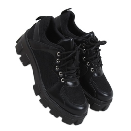 Crne mokasine na visokim potplatima NC1129 Crna crno