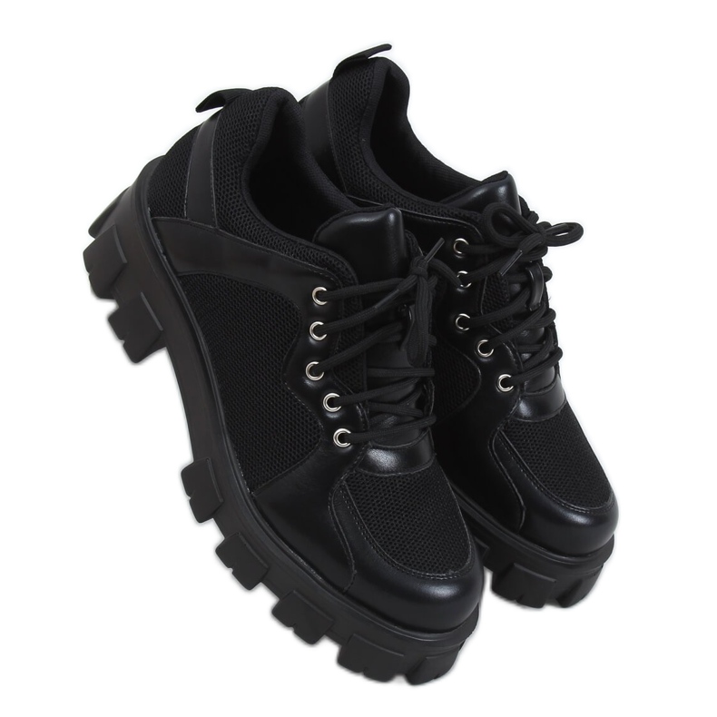 Crne mokasine na visokim potplatima NC1129 Crna crno