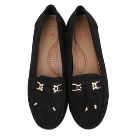 Crne ženske mokasine s platformom crne H9228 Negro crna